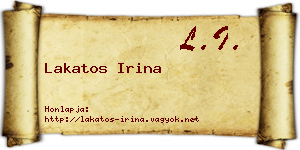Lakatos Irina névjegykártya